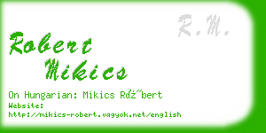 robert mikics business card